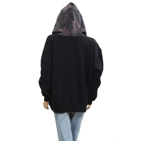 Free People Printed It's A Vibe Hoodie Sweatshirt Top Floral Oversized S 282972 - Picture 9 of 11